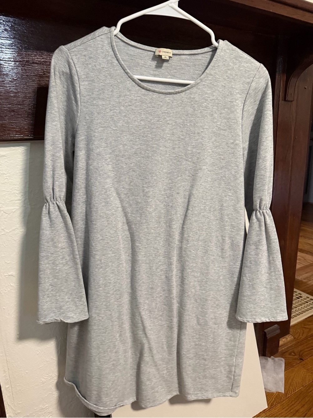 Cremieux Light Gray Bell Sleeve Knit Dress